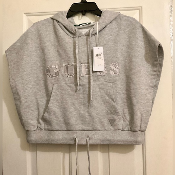 GUESS Hooded Dolman Sleeve Sweatshirt (Gray) - Picture 2 of 5